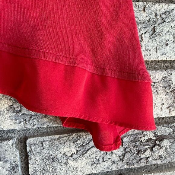 Anthropologie Deletta Red V-Neck Long Sleeve Tunic Top - Size S - Picture 4 of 5